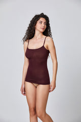 Jadea 4068 top con spalline sottili con cashmere vinaccia