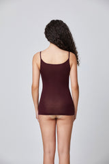Jadea 4068 top con spalline sottili con cashmere vinaccia
