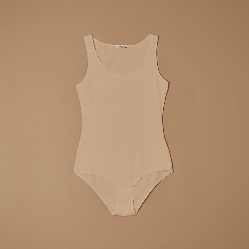 Wide shoulder bodysuit in cotton