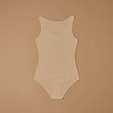 Wide shoulder bodysuit in cotton