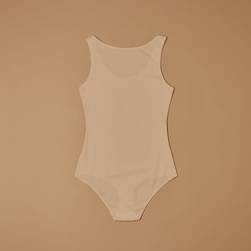 Wide shoulder bodysuit in cotton