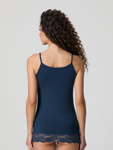Cotton modal tank top with lace