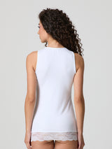 Canotta con pizzo in cotone modal