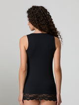 Canotta con pizzo in cotone modal