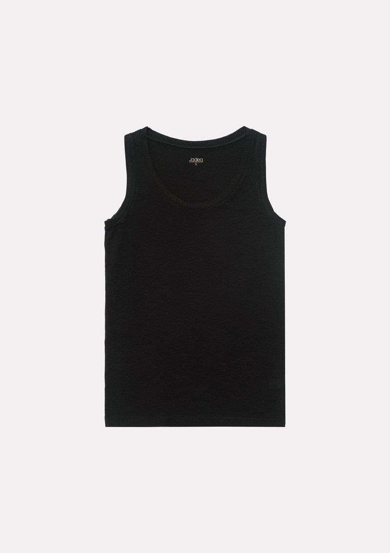 Jadea 4631 canotta con spalla larga cotone modal e lino nero 