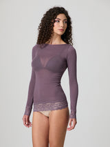 Jadea 4649 maglia mosto in modal e cashmere con polsini in pizzo 