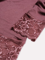 Jadea 4649 maglia in modal e cashmere con polsini in pizzo cameo
