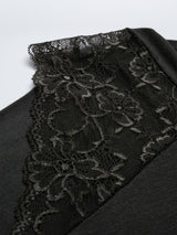 Jadea 4650 maglia in modal e cashmere con scollo a V in pizzo oliva