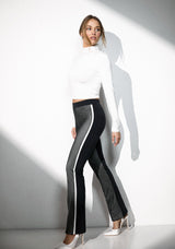 Jadea 4657 leggings in cotone con bande laterali a contrasto e tulle