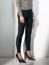 Jadea 4659 leggings nero second skin in cotone con borchie 