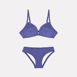 Jadea 4666 reggiseno a triangolo e slip blu con fantasia mix and match funky 