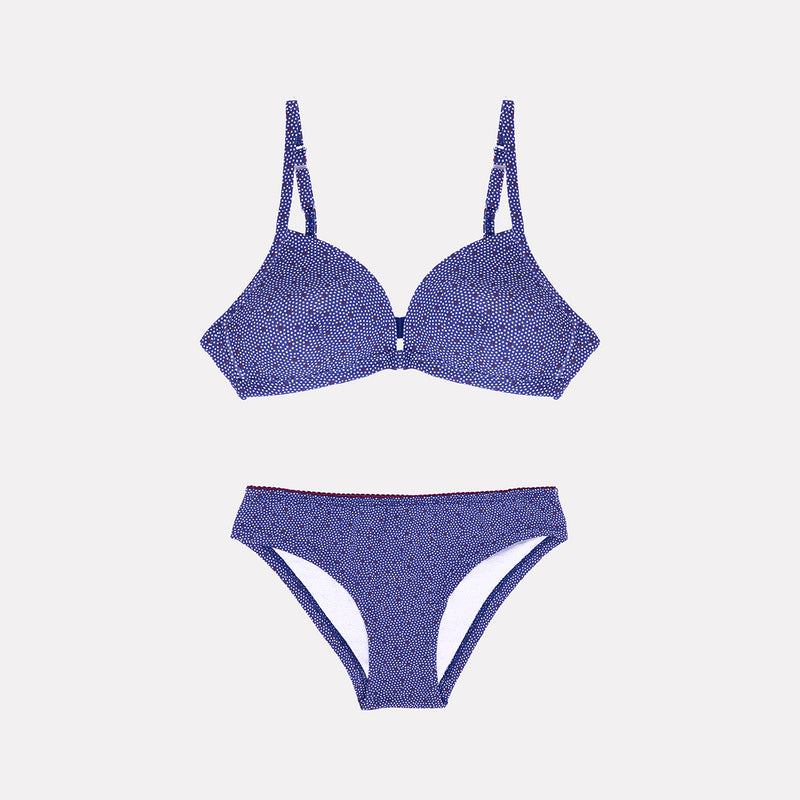 Jadea 4666 reggiseno a triangolo e slip blu con fantasia mix and match funky 