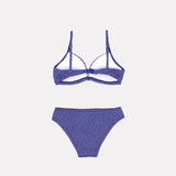 Jadea 4666 reggiseno a triangolo e slip blu con fantasia mix and match funky 