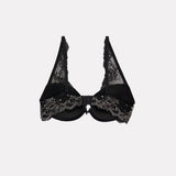 Jadea 4674 push-up nero con pizzo e dettagli ricamati valzer