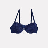 Jadea 4677 push-up blu con ricami bicolore a foglie tango 