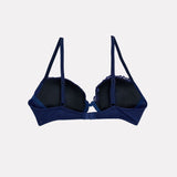 Jadea 4677 push-up blu con ricami bicolore a foglie tango 