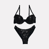 Jadea 4693 brasiliano e reggiseno push-up in tulle e paillettes charleston