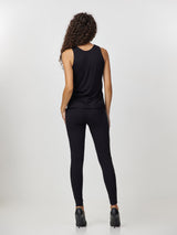 Jadea 4696 leggings aderenti in tulle e paillettes laterali charleston