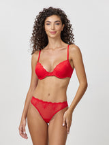 Jadea 4697 push-up e brasiliano rosso in tulle e pizzo rumba