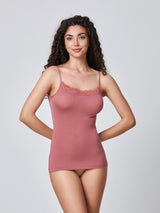 Jadea 4708 top cashmere con pizzo color cameo