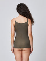 Jadea 4708 top cashmere con pizzo color oliva