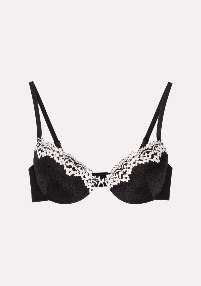 Jadea 4731 reggiseno push-up con pizzo floreale colore nero serie Calliope 