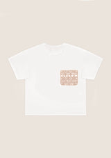 T-shirt oversize 100% cotone con tasca macramè
