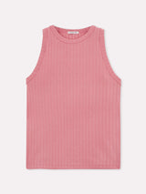 Jadea 4760 canotta a costine a girocollo colore rosa  
