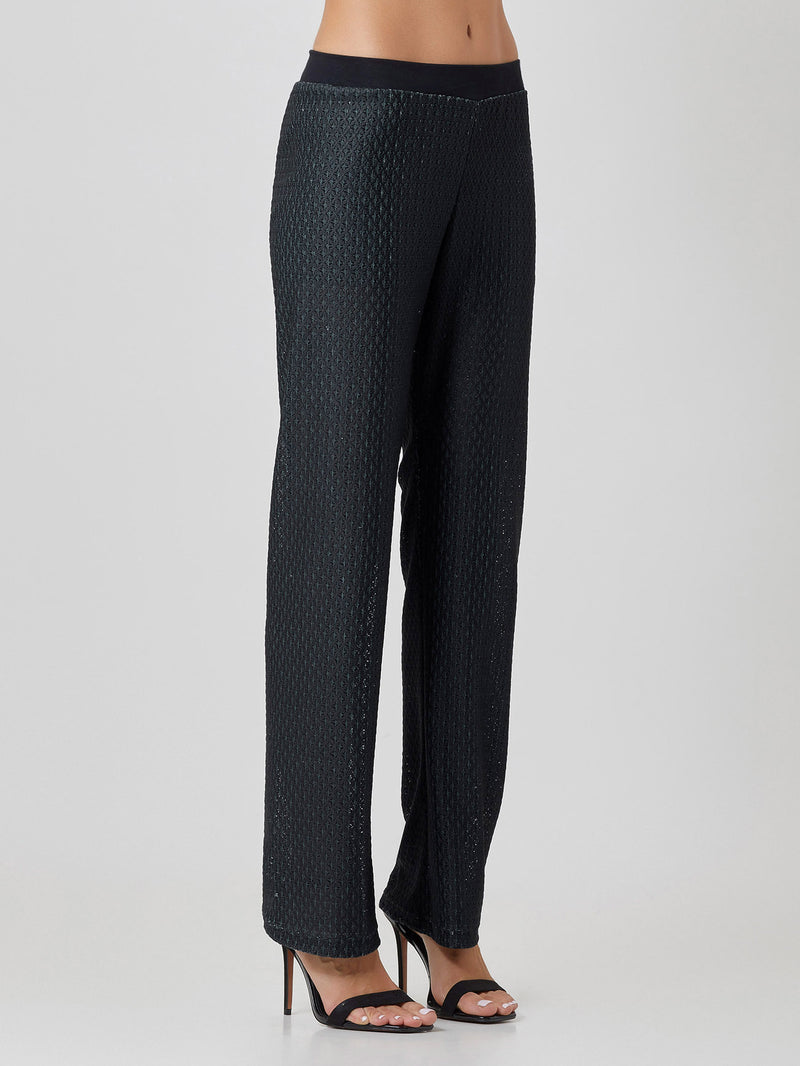 Jadea 4774 leggings pantalone maglia traforata e trasparenze colore nero 