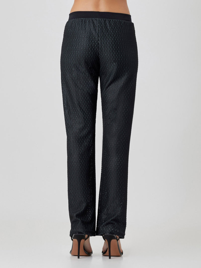 Jadea 4774 leggings pantalone maglia traforata e trasparenze colore nero 