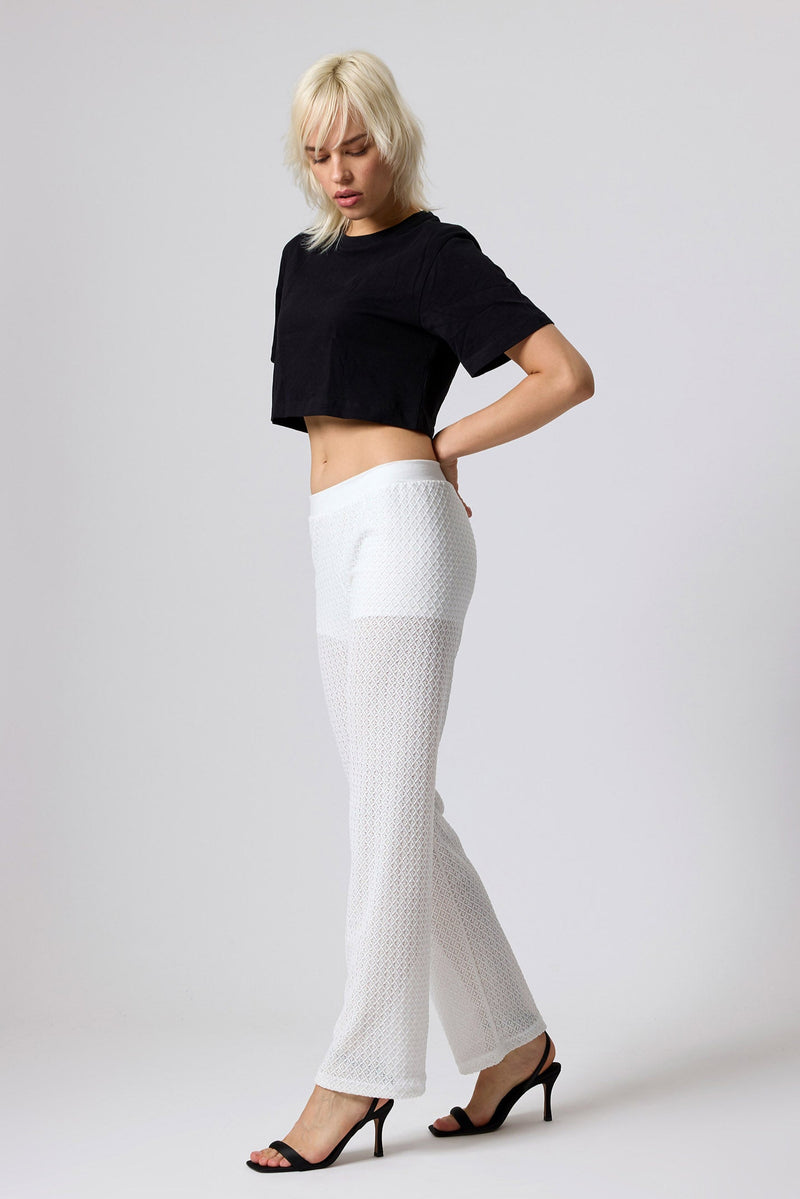 Jadea 4774 leggings pantalone maglia traforata e trasparenze colore seta 