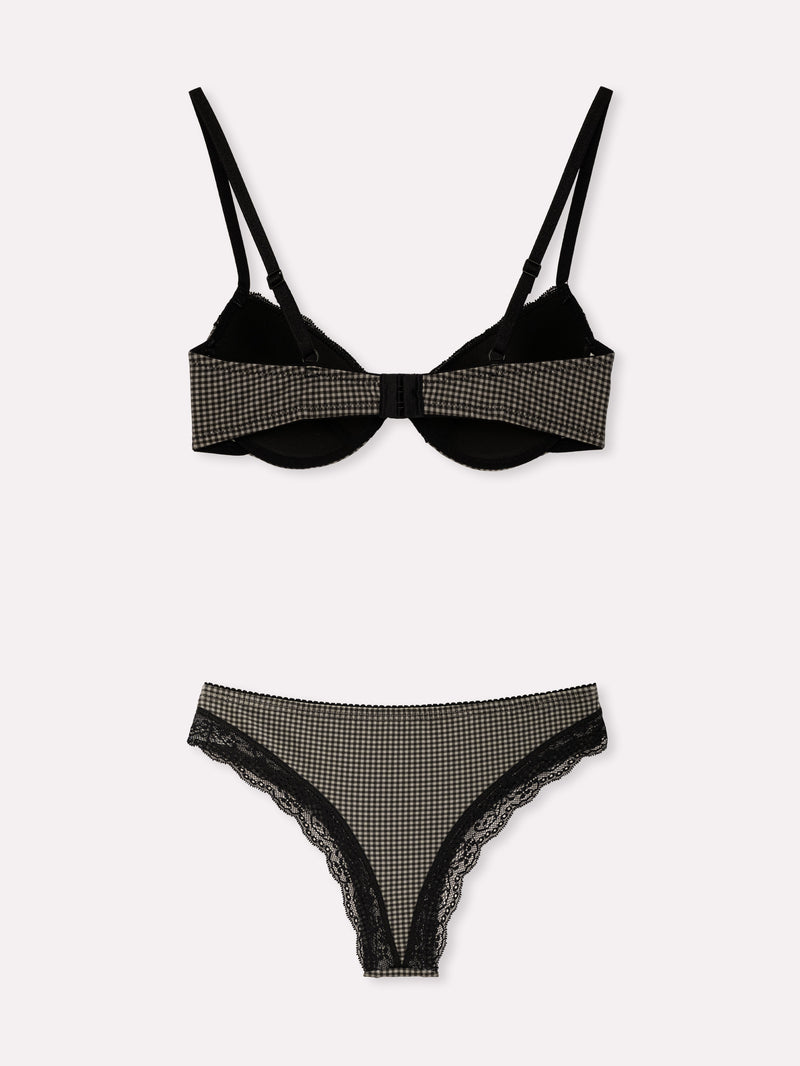 Jadea 4813 coordinato push-up e brasiliana fantasia vichi nero serie vega
