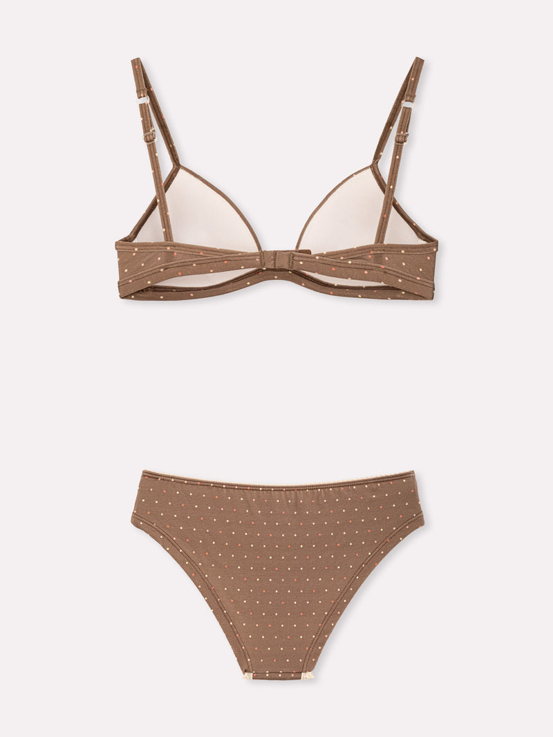 Jadea 4815 coordinato triangolo e slip fantasia mista tortora serie galaxia