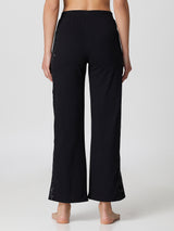 Jadea 4824 pantalone cotone con bande laterali nero 