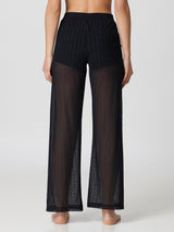 Jadea 4826 pantalone in tulle trasparente e glitter nero