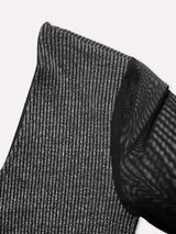 Jadea 4828 maglia in tessuto laminato e costine nero 