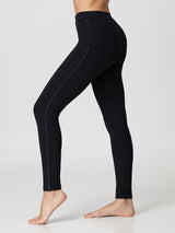 Jadea 4829 leggings in cotone con cucitura glitter nero 