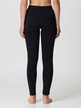 Jadea 4829 leggings in cotone con cucitura glitter nero 