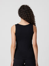 Jadea 4830 canotta effetto velluto scollo a V e glitter nero 