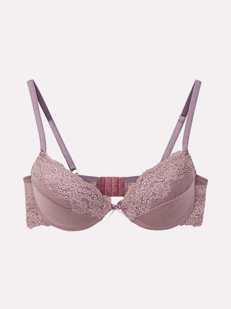 Jadea 4842 push-up con pizzo florale malva serie zefiro
