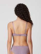 Jadea 4843 reggiseno fascia senza ferretto pizzo floreale malva serie zefiro
