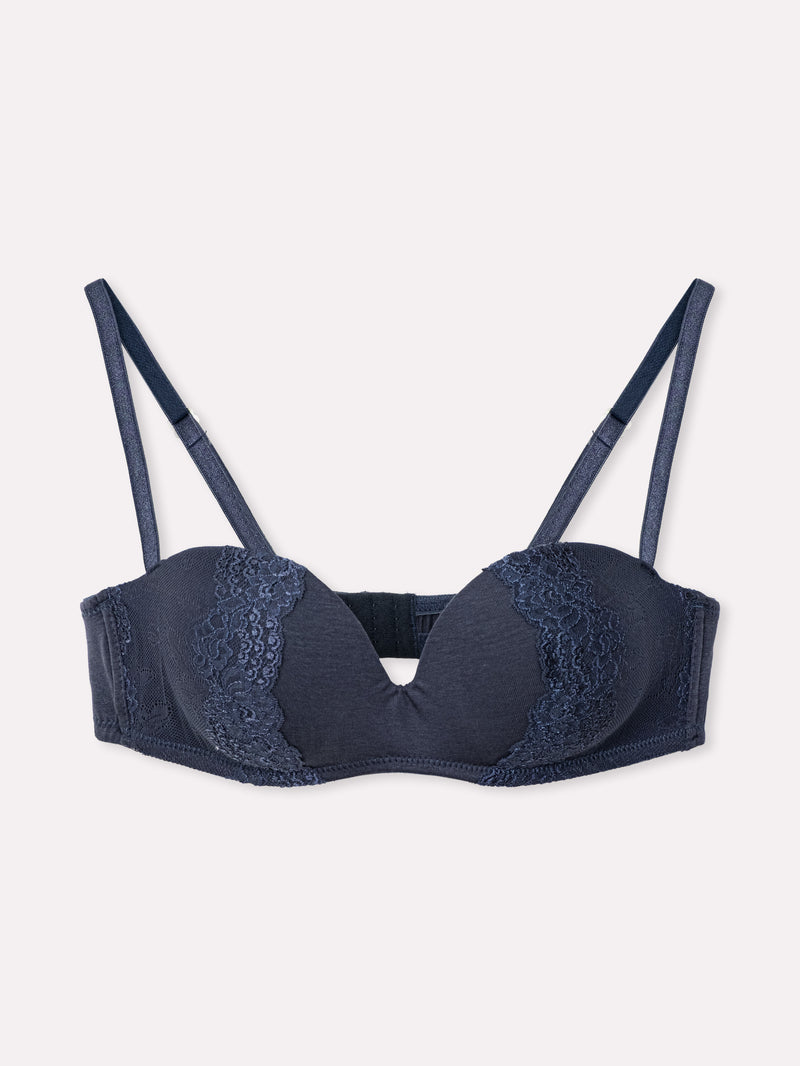 Jadea 4843 reggiseno fascia senza ferretto pizzo floreale oceano serie zefiro
