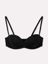 Jadea 4849 reggiseno Fascia senza ferretto ricami floreali nero serie rugiada
