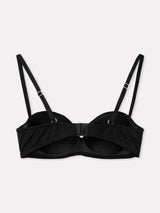 Jadea 4849 reggiseno Fascia senza ferretto ricami floreali nero serie rugiada

