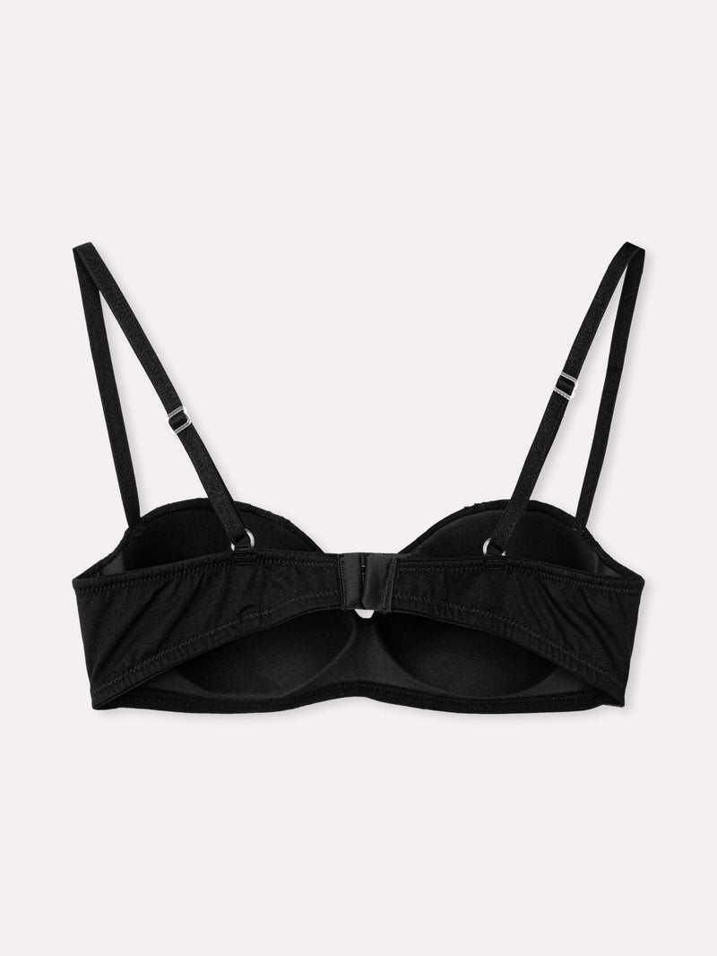 Jadea 4849 reggiseno Fascia senza ferretto ricami floreali nero serie rugiada
