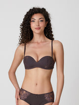 Jadea 4849 reggiseno Fascia senza ferretto ricami floreali uvetta serie rugiada
