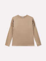 Jadea 4858 maglia donna girocollo in cotone e viscosa effetto similseta fango 
