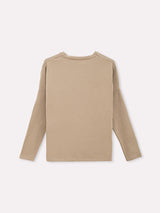 Jadea 4858 maglia donna girocollo in cotone e viscosa effetto similseta fango 
