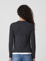 Jadea 4862 maglia donna tessuto elasticizzato tinta unita e inserti grigio 
