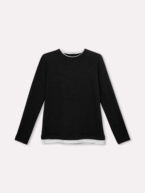 Jadea 4862 maglia donna tessuto elasticizzato tinta unita e inserti nero 
